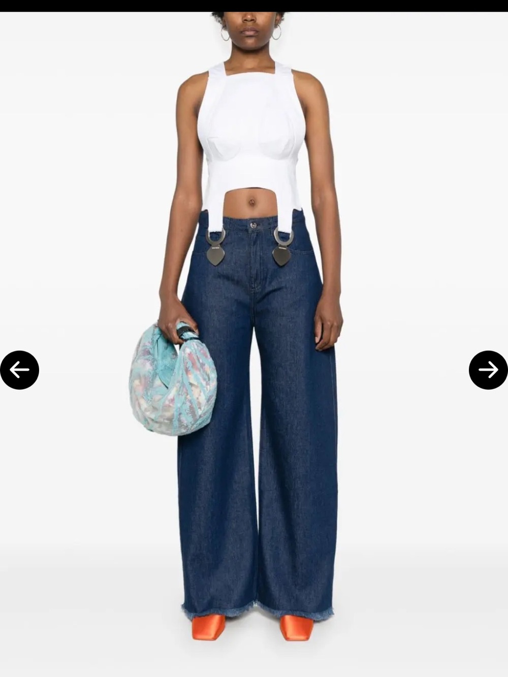 Marques’ Almeida Mid Rise Wide Leg Jeans